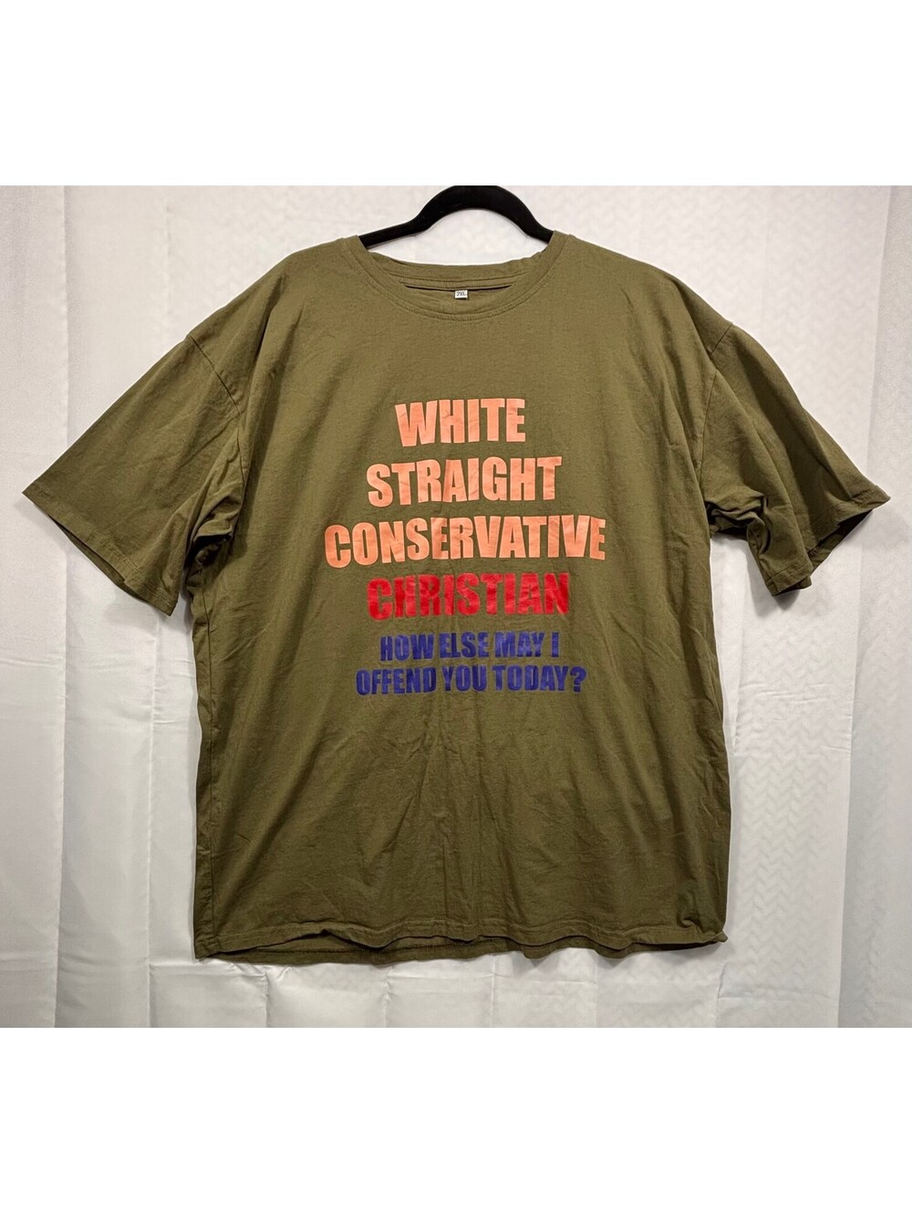 Olive Green Graphic T-Shirt Size 2XL 100% Cotton